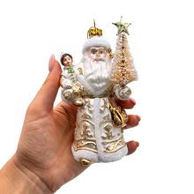 Load image into Gallery viewer, (Pre-Order) Radiant Gold Santa Claus Glass Christmas Ornament, Holiday Tree Decoration
