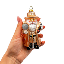 Load image into Gallery viewer, (Pre-Order) Santa the Detective Glass Christmas Ornament, Criminal Police Investigator Gift
