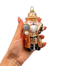 Load image into Gallery viewer, Santa the Detective Glass Christmas Ornament, Criminal Police Investigator Gift
