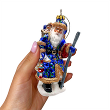 Load image into Gallery viewer, (Pre-Order) Victorian Vagabound Santa Claus Glass Christmas Ornament, Purple Tree Decor
