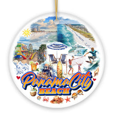 Carregar imagem no visualizador da galeria, Panama City Beach Tropical Paradise Ornament, Florida Coastal Christmas Gift and Souvenir
