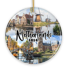 Carregar imagem no visualizador da galeria, Picturesque Netherlands Heritage Christmas Ornament, Dutch Landmarks and Culture Travel Souvenir Gift
