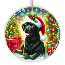 Load image into Gallery viewer, Sparkling Yuletide Black Labrador Retriever Ornament, Joyful Christmas Gift
