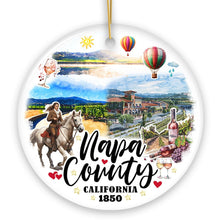 Carregar imagem no visualizador da galeria, Artistic Scenery Napa County Ceramic Ornament, California Vineyards and Tourist Christmas Souvenir
