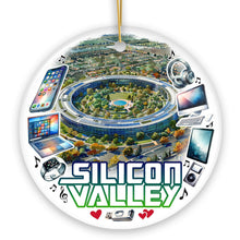 Carregar imagem no visualizador da galeria, Artistic Silicon Valley Ceramic Ornament, Gift for Technology Enthusiast
