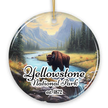 Carregar imagem no visualizador da galeria, Artistic Yellowstone National Park Christmas Ornament, Gift for Nature Lovers
