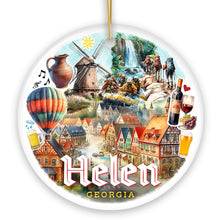 Carregar imagem no visualizador da galeria, Artistically Vibrant Helen Town Christmas Ornament, Georgia Bavarian-style Village Souvenir
