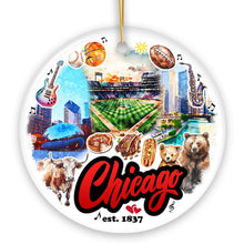 Cargar imagen en el visor de la galería, Chicago City Artistic Ornament, Illinois Souvenir and Christmas Gift Decoration
