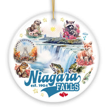 Cargar imagen en el visor de la galería, Classically Artistic Niagara Falls Art Ornament, Canadian and New York Paradise Souvenir

