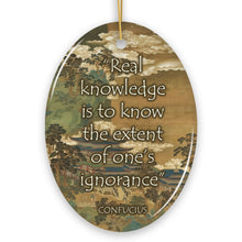 Cargar imagen en el visor de la galería, Confucius Wisdom on Ignorance Ceramic Ornament, Self Reflection Quote Decor And Gift
