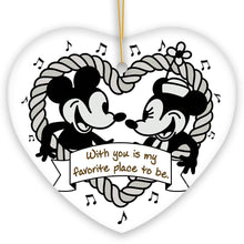 Carregar imagem no visualizador da galeria, Cute Mouse Couple Love Quote Ornament, Classic Steamboat Willie Christmas Gift and Decor
