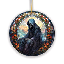 Carregar imagem no visualizador da galeria, Halloween Angel of Death Stained Glass Style Ceramic Ornament
