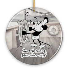 Carregar imagem no visualizador da galeria, Funny Mouse Sailing Quotes Ornament, Classic Steamboat Willie Christmas Keepsake and Decor
