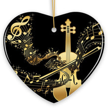Carregar imagem no visualizador da galeria, Golden Symphony of Violin Ornament, Serenade of Harmonious Melodies, Gift for Music Lovers
