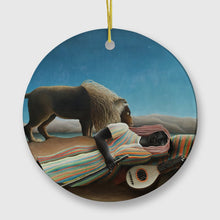 Carregar imagem no visualizador da galeria, Henri Rousseau the Sleeping Gypsy Ornament, Famous Painting Christmas Decoration Souvenir
