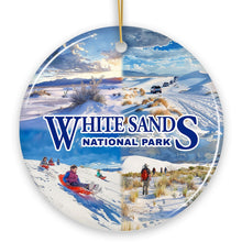 Carregar imagem no visualizador da galeria, Illustrated Scenery White Sands National Park Ceramic Ornament, New Mexico Travel Souvenir and Christmas Gift
