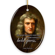 Carregar imagem no visualizador da galeria, Isaac Newton's Thoughtful Words Ornament, Bold Guess Insightful Quote Gift
