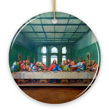 Carregar imagem no visualizador da galeria, Leonardo da Vinci The Last Supper Ceramic Ornament, Famous Painting Christmas Decoration Souvenir
