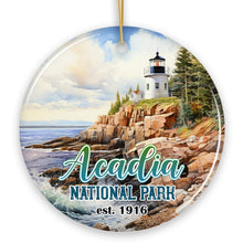 Carregar imagem no visualizador da galeria, Majestic Acadia National Park Artwork Ornament, Travel Souvenir and Christmas Gift
