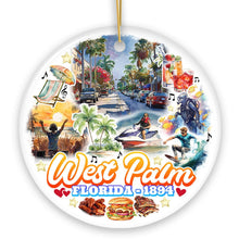 Carregar imagem no visualizador da galeria, Marvelous West Palm Beach Florida Ornament, Artistic Paradise and Southern Souvenir
