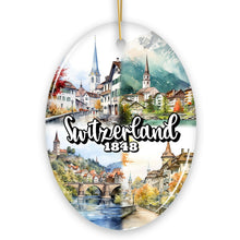 Carregar imagem no visualizador da galeria, Picturesque Switzerland Landmarks Ornament, Bern Travel Souvenir and Christmas Gift
