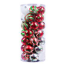 Carregar imagem no visualizador da galeria, Playfully Patterned Christmas Ornament Bauble Set, 35 Round Holiday Balls
