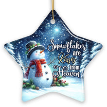Carregar imagem no visualizador da galeria, Snowflakes are Kisses from Heaven Ornament, Snowman in Serenity Christmas Memorial Gift

