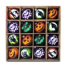 Load image into Gallery viewer, The Face of Spooky Horror 16 Piece Ornament Shatterproof Bundle Set, Halloween Pumpkin, Zombie, and Goblin
