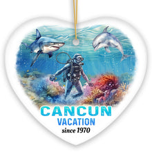 Carregar imagem no visualizador da galeria, Unique Cancun Mexico Vacation Ornament, Tropical Mexican Ocean Keepsake Art and Decor
