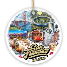 Load image into Gallery viewer, Unique San Francisco Handcrafted Ceramic Ornament, California Souvenir and Christmas Gift
