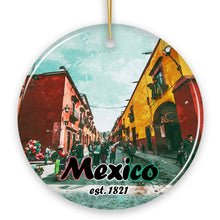 Load image into Gallery viewer, Urban Mexico Scenic Traveler Ornament, Mexican Mercado and Street Christmas Gift
