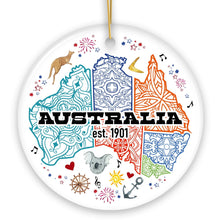 Carregar imagem no visualizador da galeria, Vibrantly Unique and Stylish Australia Continent Map Ornament, Christmas Souvenir
