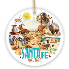 Carregar imagem no visualizador da galeria, Vintage Santa Fe Ceramic Christmas Ornament, New Mexico Souvenir
