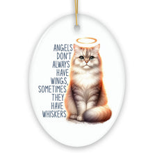 Carregar imagem no visualizador da galeria, Wingless Angels with Whiskers Quote Ornament, Pet Cat Christmas Memorial Gift
