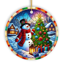 Load image into Gallery viewer, Winter Festivity Top Hat Snowman Ornament, Radiant Tree with Holiday Spirit Keepsake and Gift
