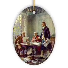 Load image into Gallery viewer, Writing of the Declaration of Independence Painting Ornament, Vintage American History
