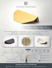 Load image into Gallery viewer, Alto, Solid Brass Half Hex Pulls
