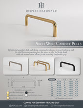 Cargar imagen en el visor de la galería, Arch, Solid Brass Wire Cabinet Pulls

