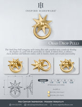 Load image into Gallery viewer, Orah, Solid Brass Drop Pulls
