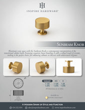 Cargar imagen en el visor de la galería, Sunbeam, Solid Brass Cabinet Knobs
