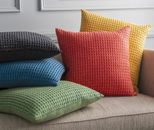 Load image into Gallery viewer, Paulding Textured Yellow Cotton Square Throw Pillow
