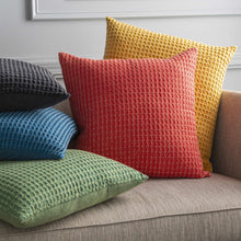 Load image into Gallery viewer, Paulding Textured Yellow Cotton Square Throw Pillow
