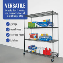 Load image into Gallery viewer, 24&quot; x 60&quot; x 72&quot; 4-Tier Wire Rack
