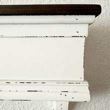 Load image into Gallery viewer, Distressed White Wood Wall Shelf
