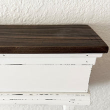 Load image into Gallery viewer, Distressed White Wood Wall Shelf
