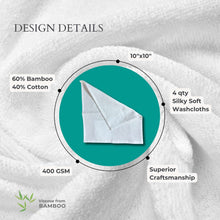 Load image into Gallery viewer, Bamboo Refresh Facial and Fingertip 4pc Towel Set
