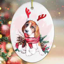 Load image into Gallery viewer, Watercolor Beagle Christmas Ornament
