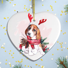 Load image into Gallery viewer, Watercolor Beagle Christmas Ornament
