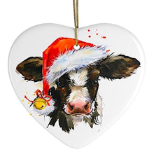 Carregar imagem no visualizador da galeria, Watercolor Cow Christmas Ornament
