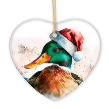 Carregar imagem no visualizador da galeria, Watercolor Mallard Duck Christmas Ornament
